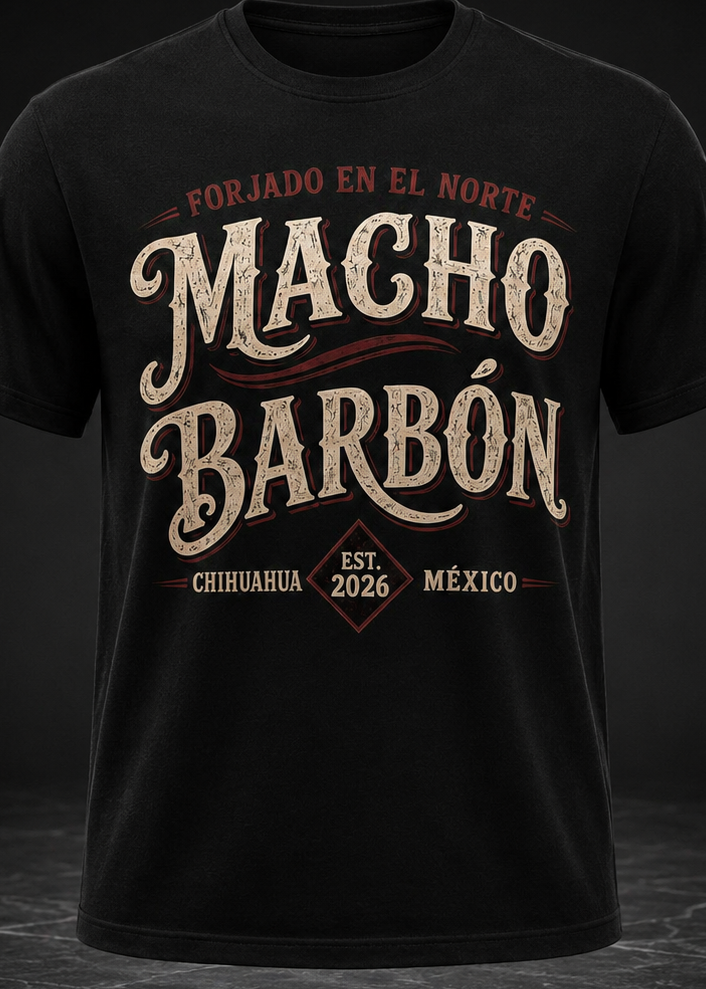 Playera Macho Barbón – Forjado en el Norte